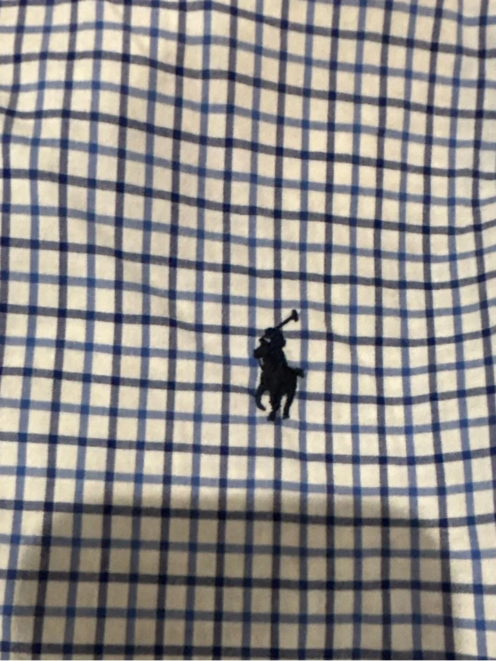 Polo Ralph Lauren Boys Blue, navy & White Checked Button-Down Shirt M 10/12